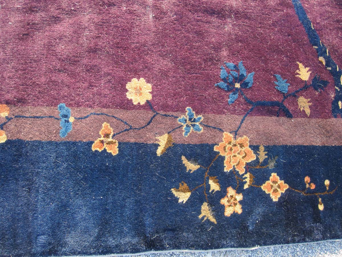 100 years old antique chines Oriental rug clean by hand vegetables dye perfect conduction costumer from Indian crick North Miami Clean by PetPeePee systemem
